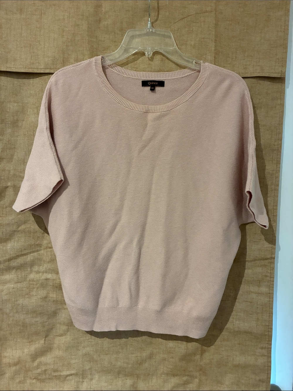 Quince Men's Crewneck Sweater in Pale Pink